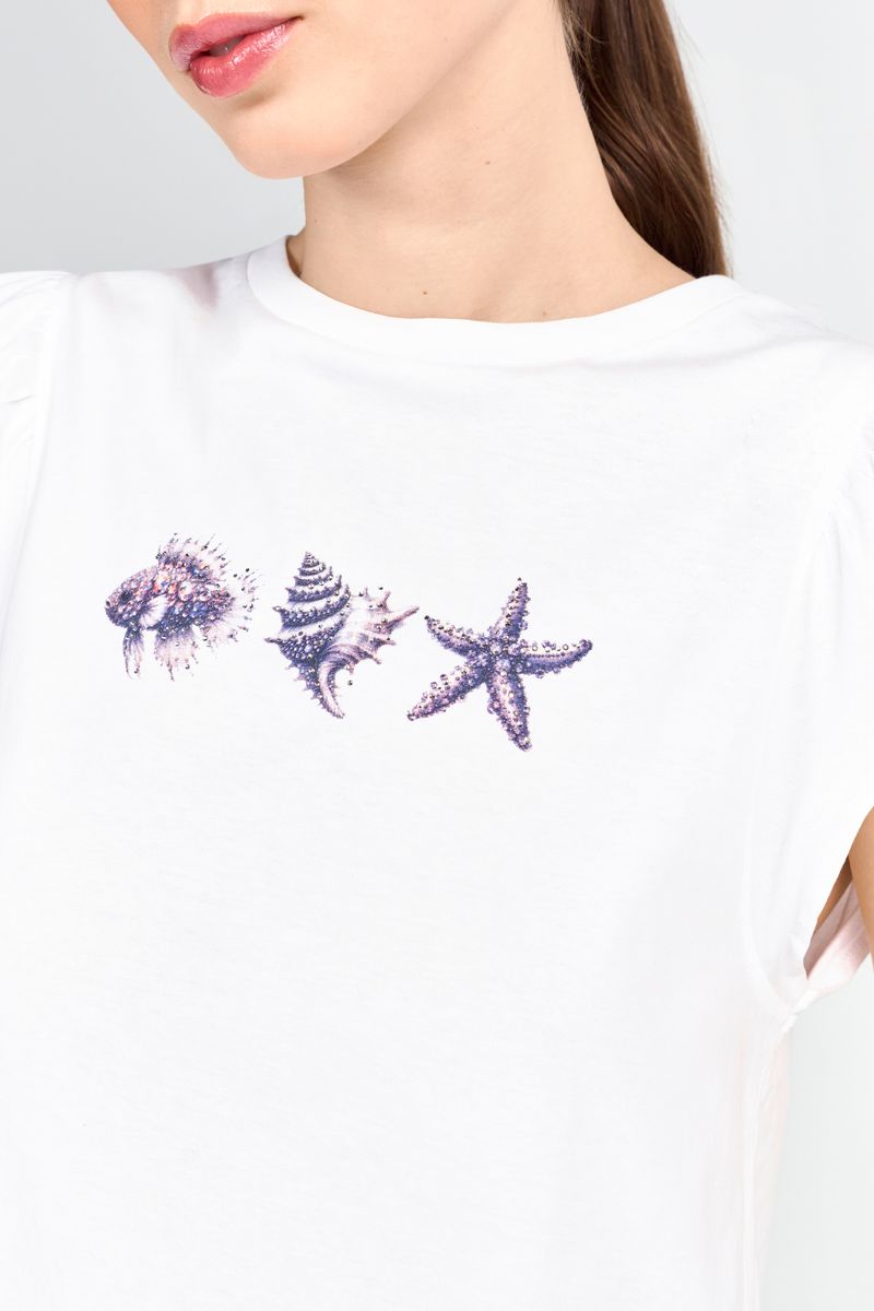Top with Ruffles + Sea Print