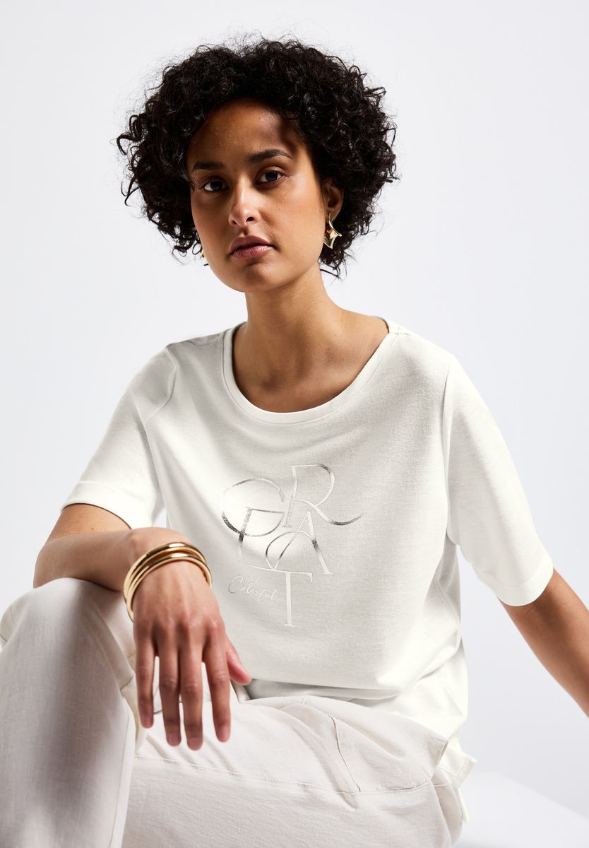 T-Shirt mit Folien-Wording