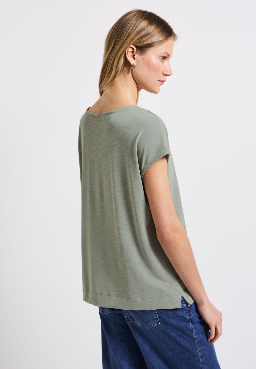 Silk-Look Shirt mit Wording