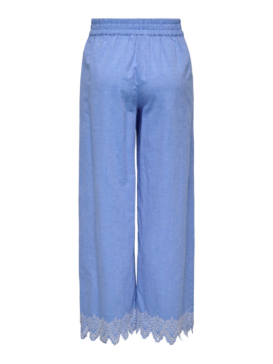 ONLPAULA TULUM EMB PULL-UP PANT WVN