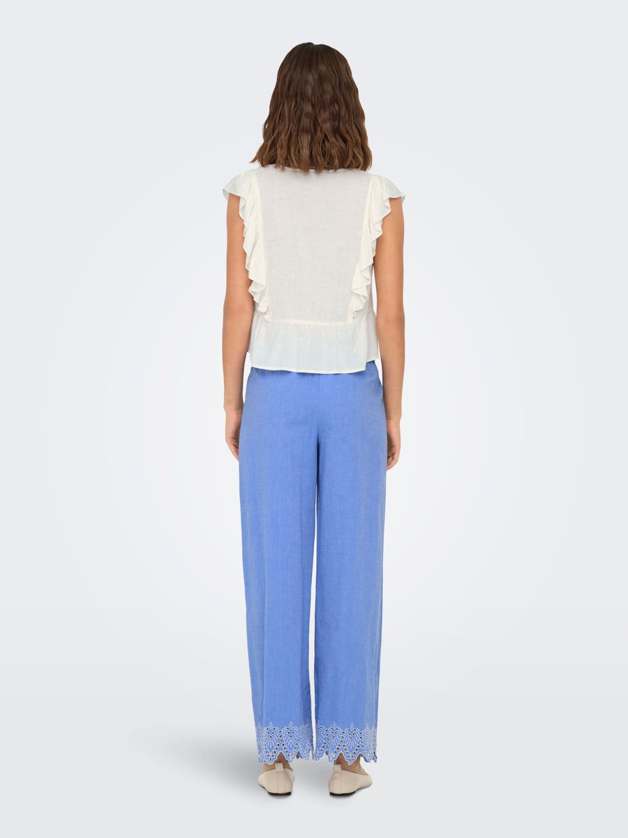 ONLPAULA TULUM EMB PULL-UP PANT WVN