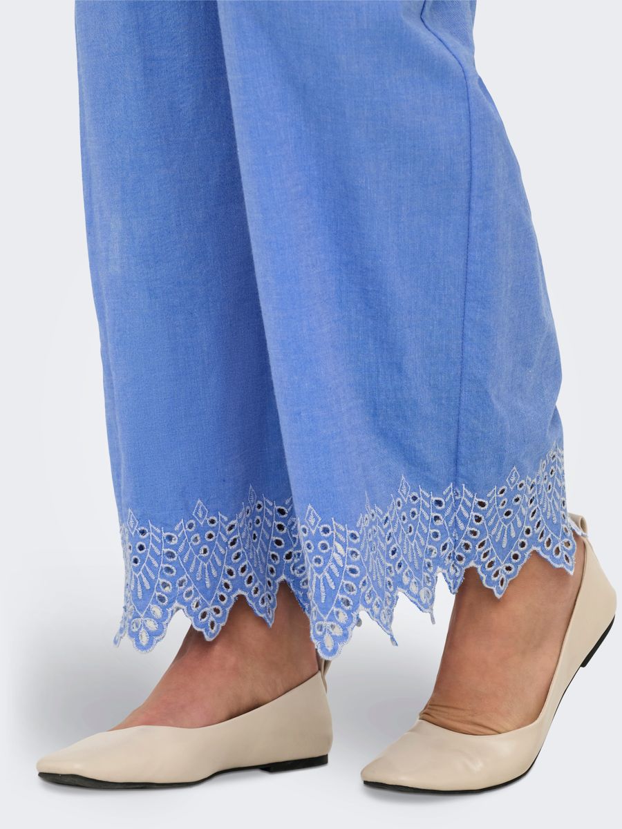 ONLPAULA TULUM EMB PULL-UP PANT WVN