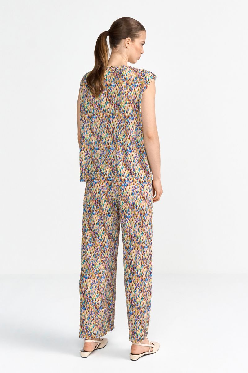 Printed Crinkle Pants