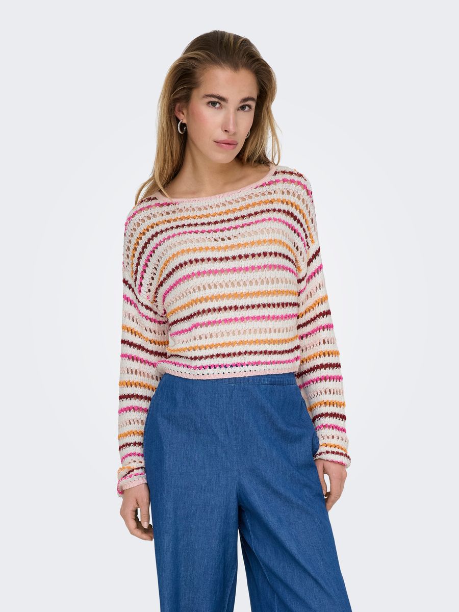 ONLGEENA LS SHORT STRIPE BOATNECK CC KNT