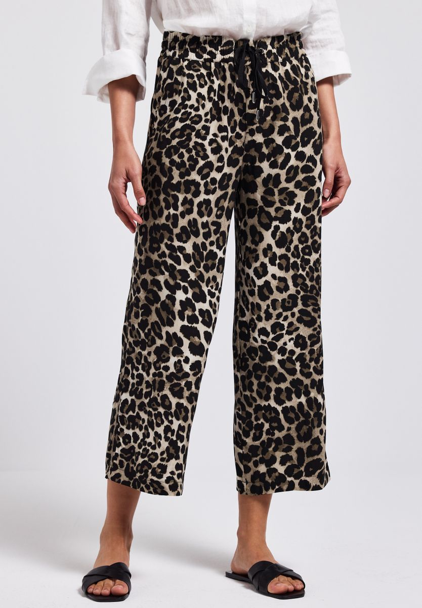 Gemusterte Wide Leg Hose