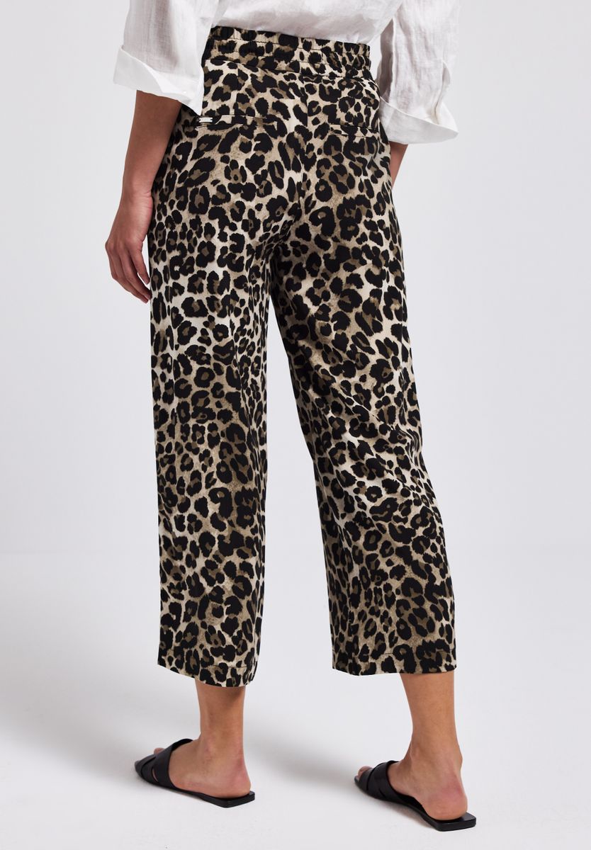 Gemusterte Wide Leg Hose