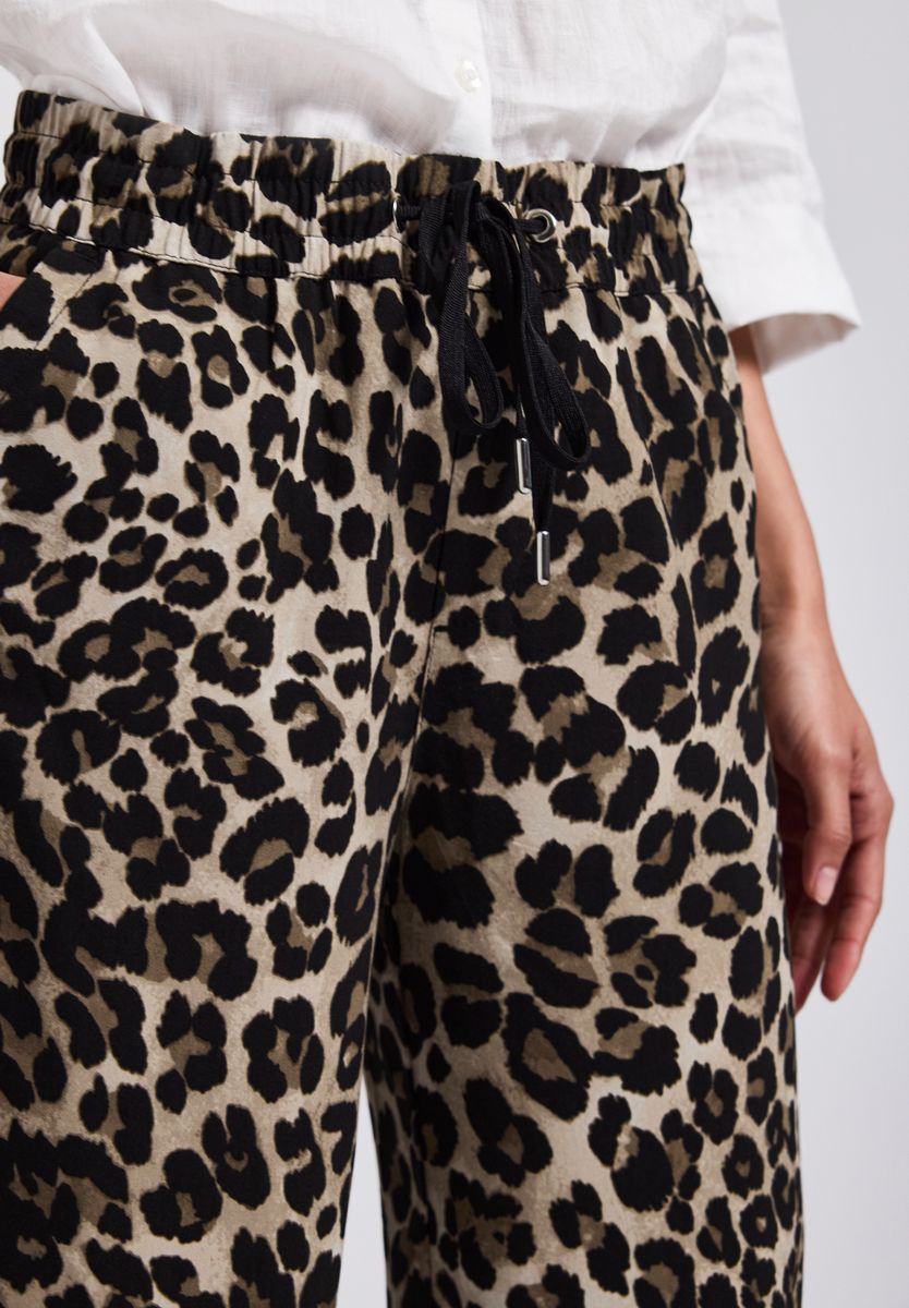 Gemusterte Wide Leg Hose