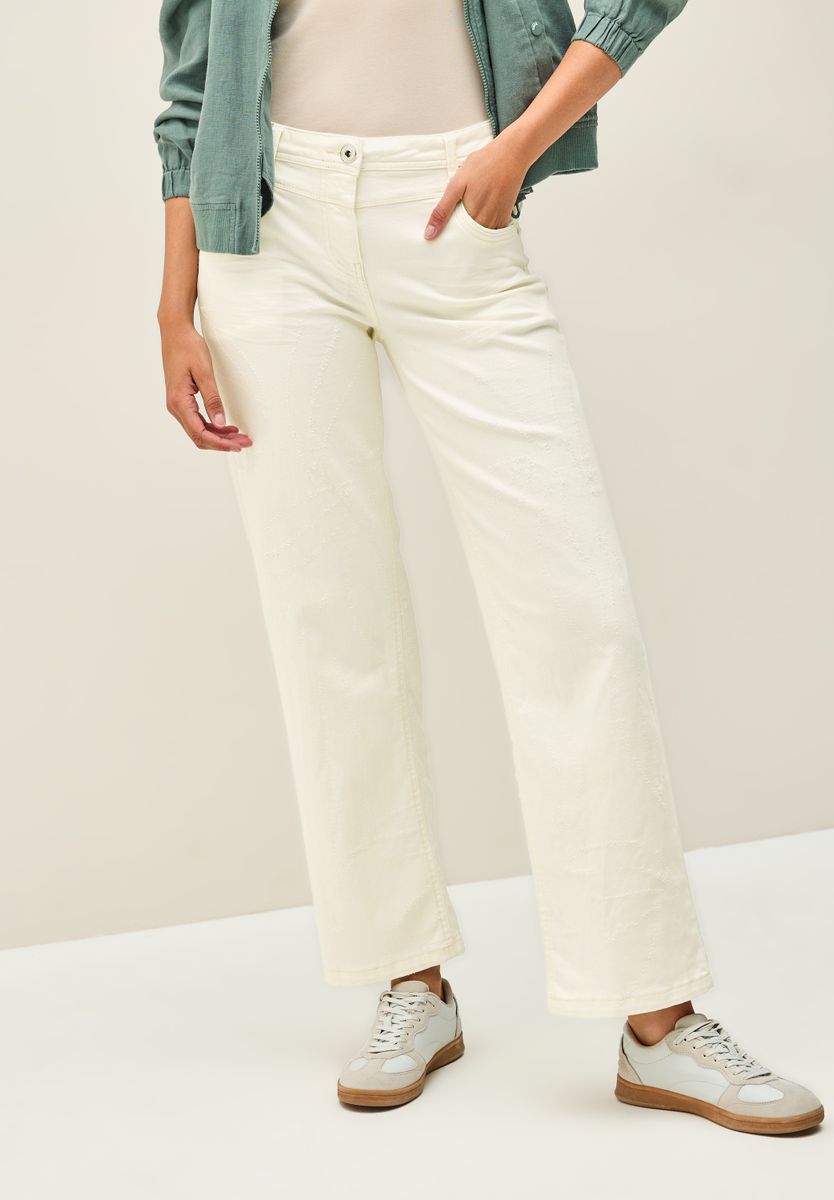 Wide Leg Jeans mit Muster