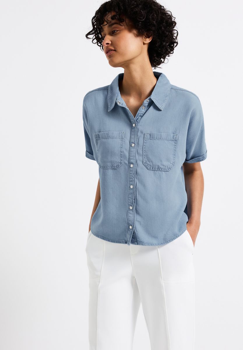 Denim Lyocell Hemdbluse