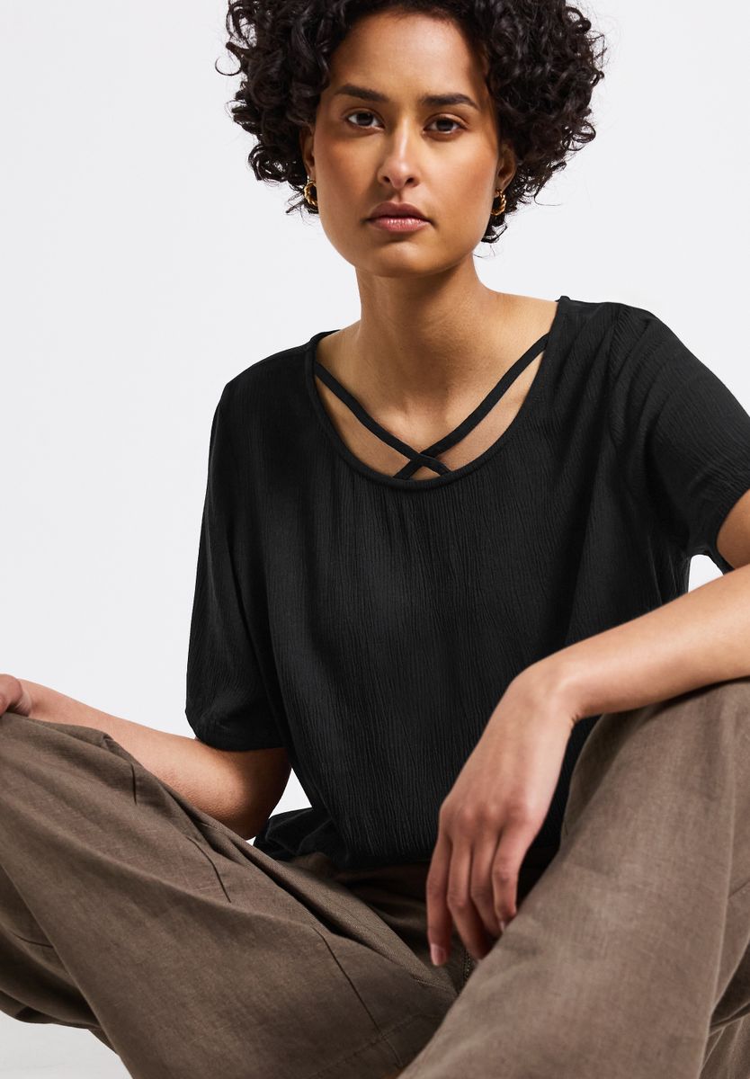 Blusenshirt mit Bänderdetail