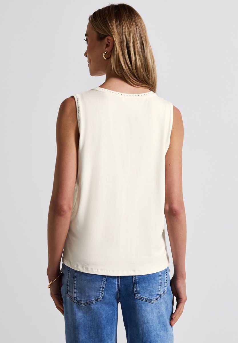 Jersey-Top mit Häkeldetails