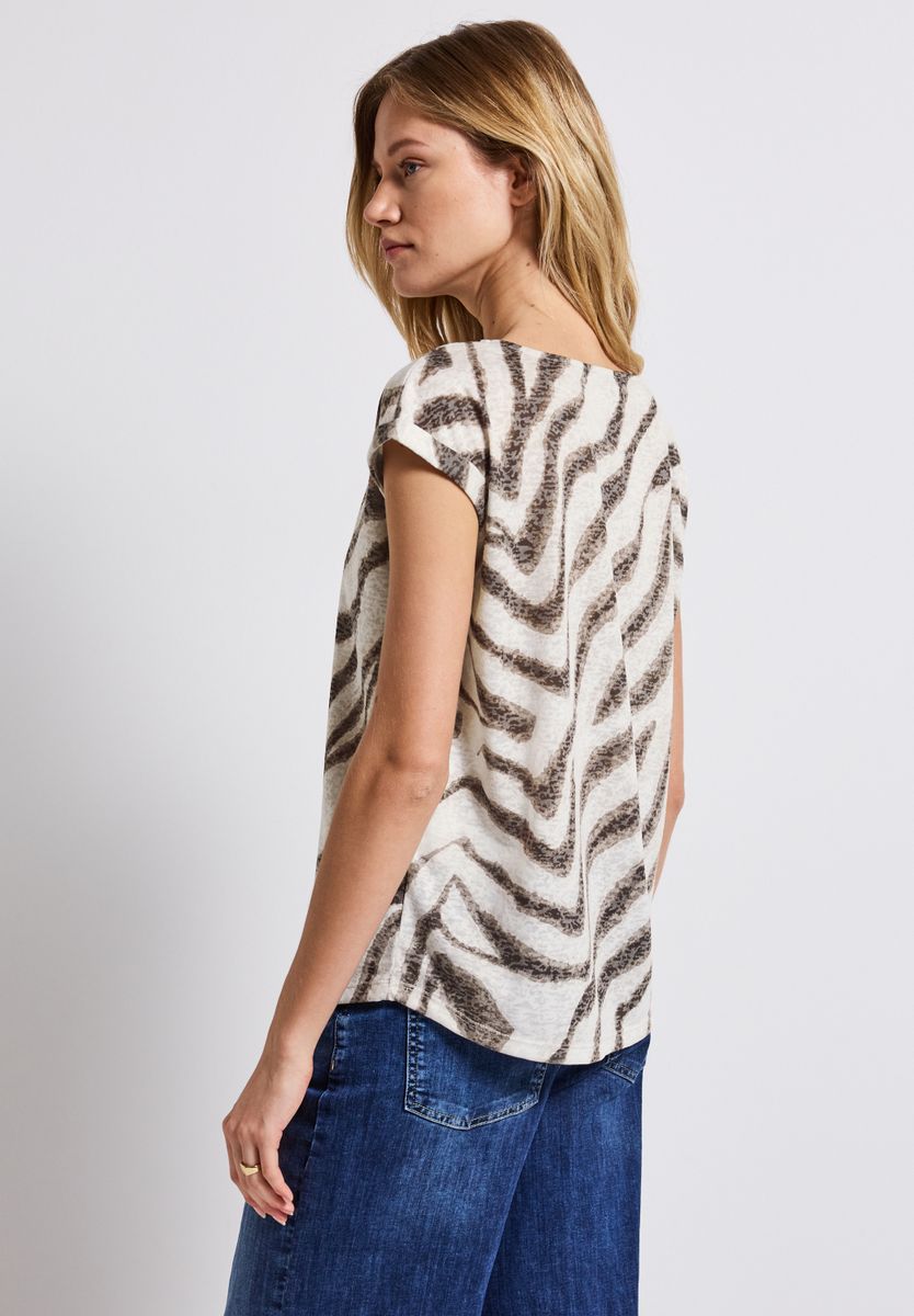 Gemustertes Ausbrenner-Shirt