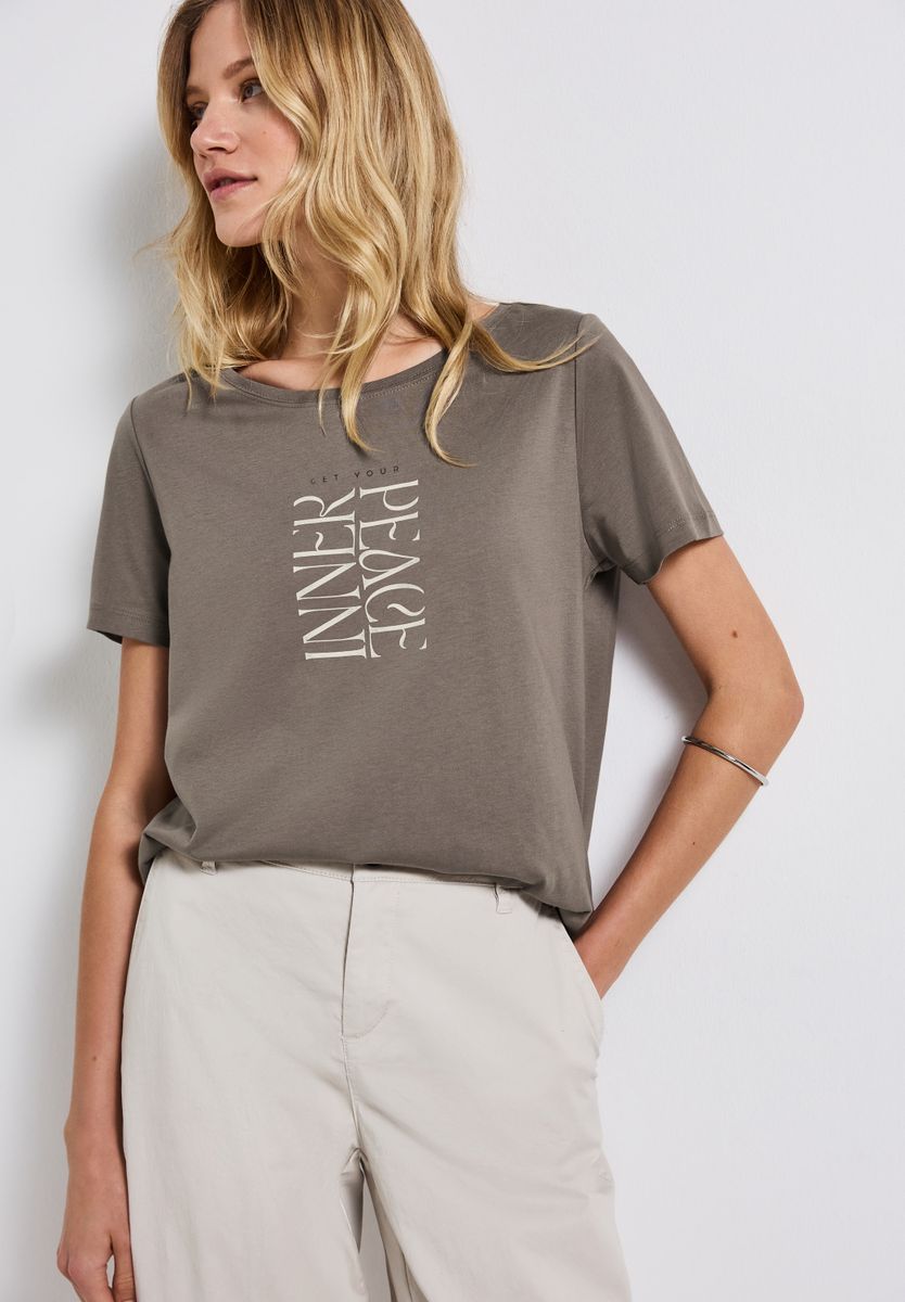 T-Shirt mit Wording Print