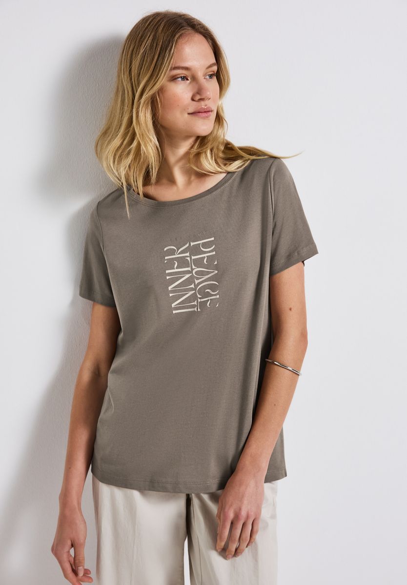 T-Shirt mit Wording Print