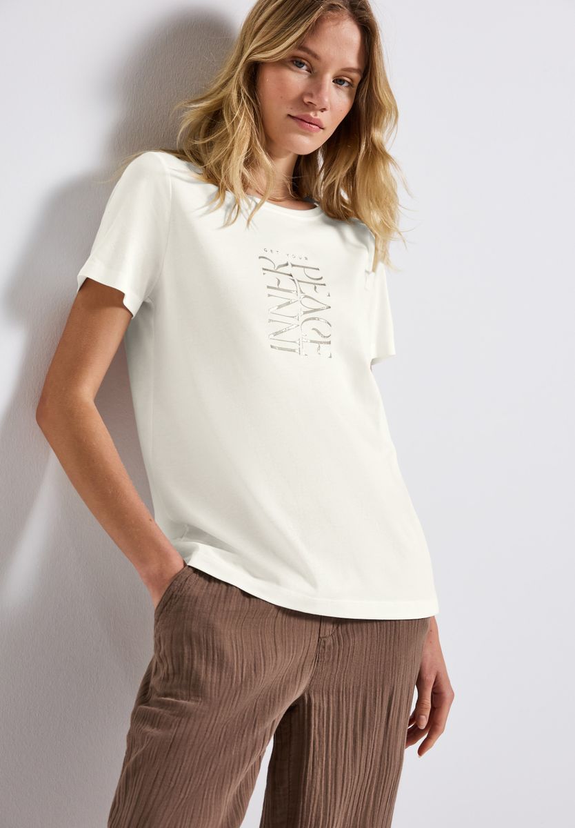 T-Shirt mit Wording Print