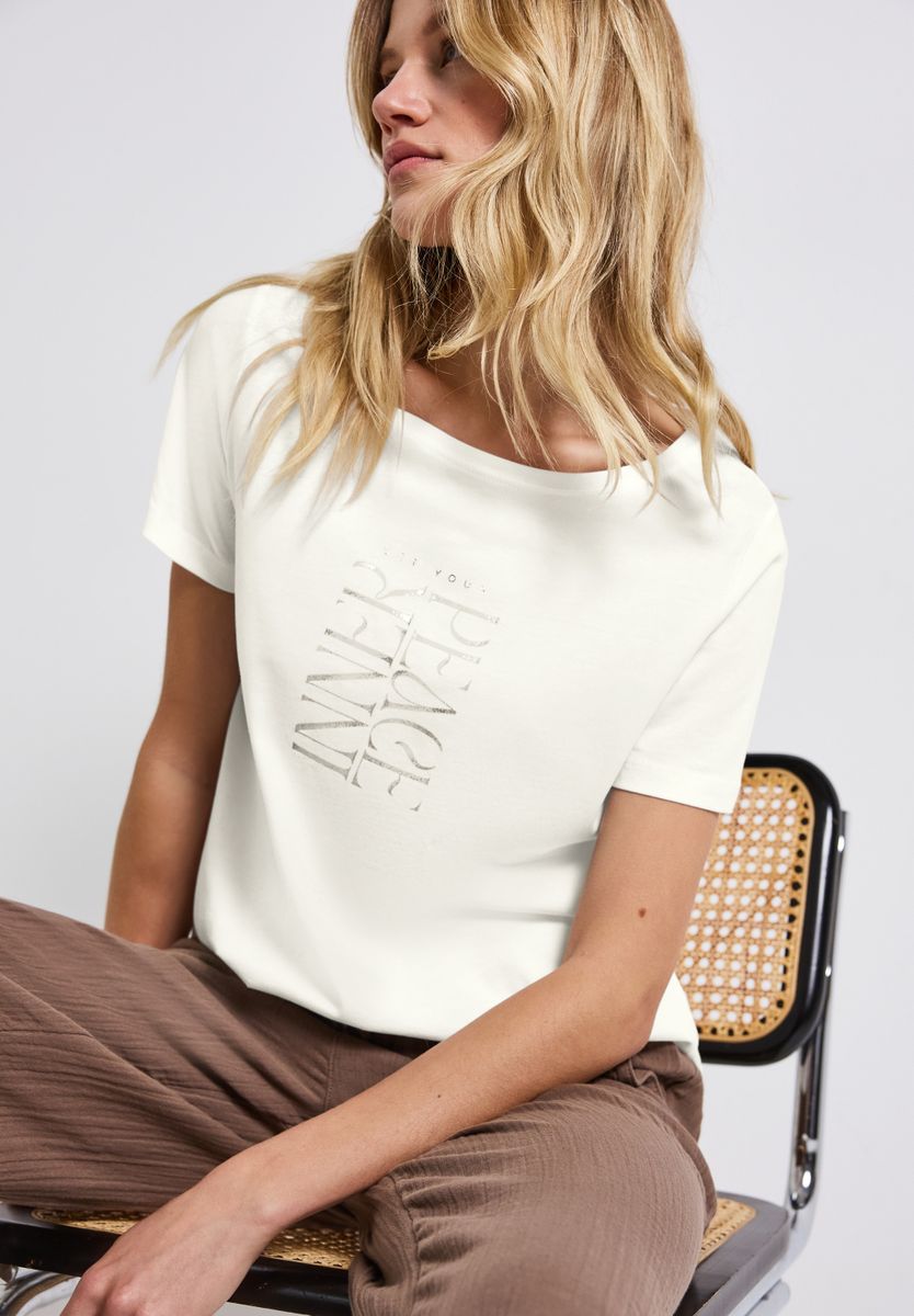 T-Shirt mit Wording Print