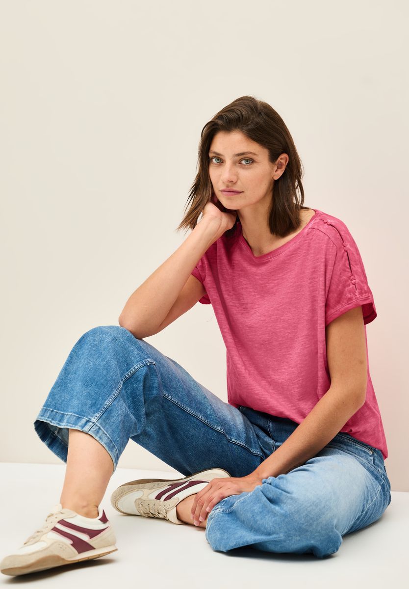 T-Shirt mit Knopfdetail