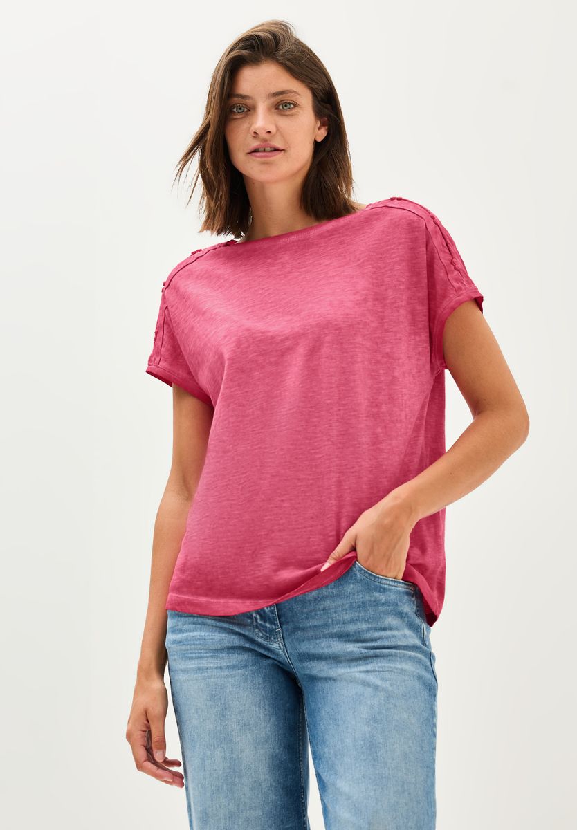 T-Shirt mit Knopfdetail