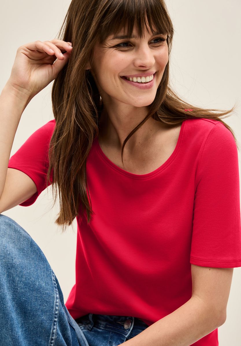 T-Shirt in Unifarbe