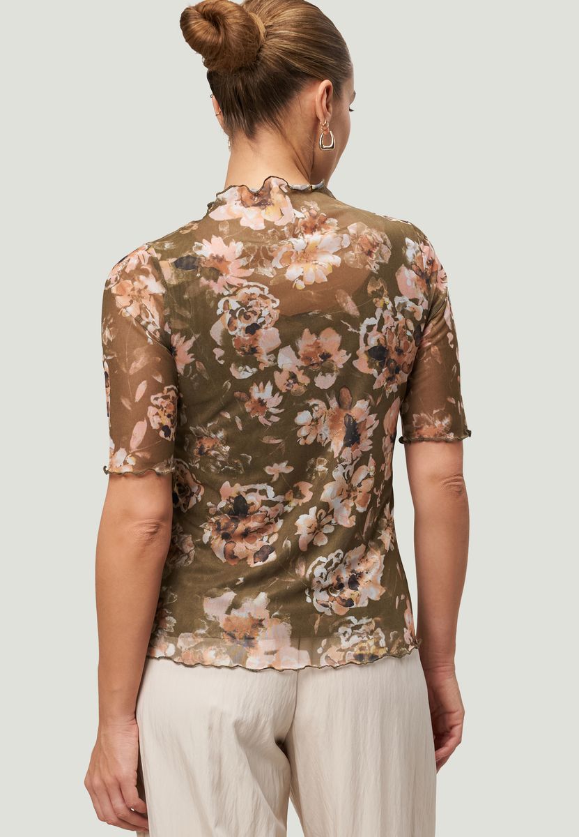 Mesh-Blumen-Shirt