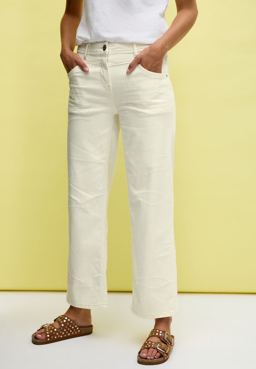 Wide Leg Jeans mit Muster
