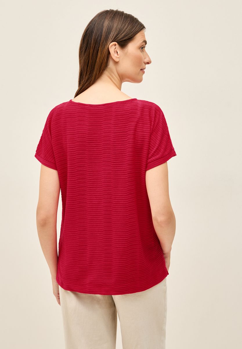 Struktushirt in Unifarbe