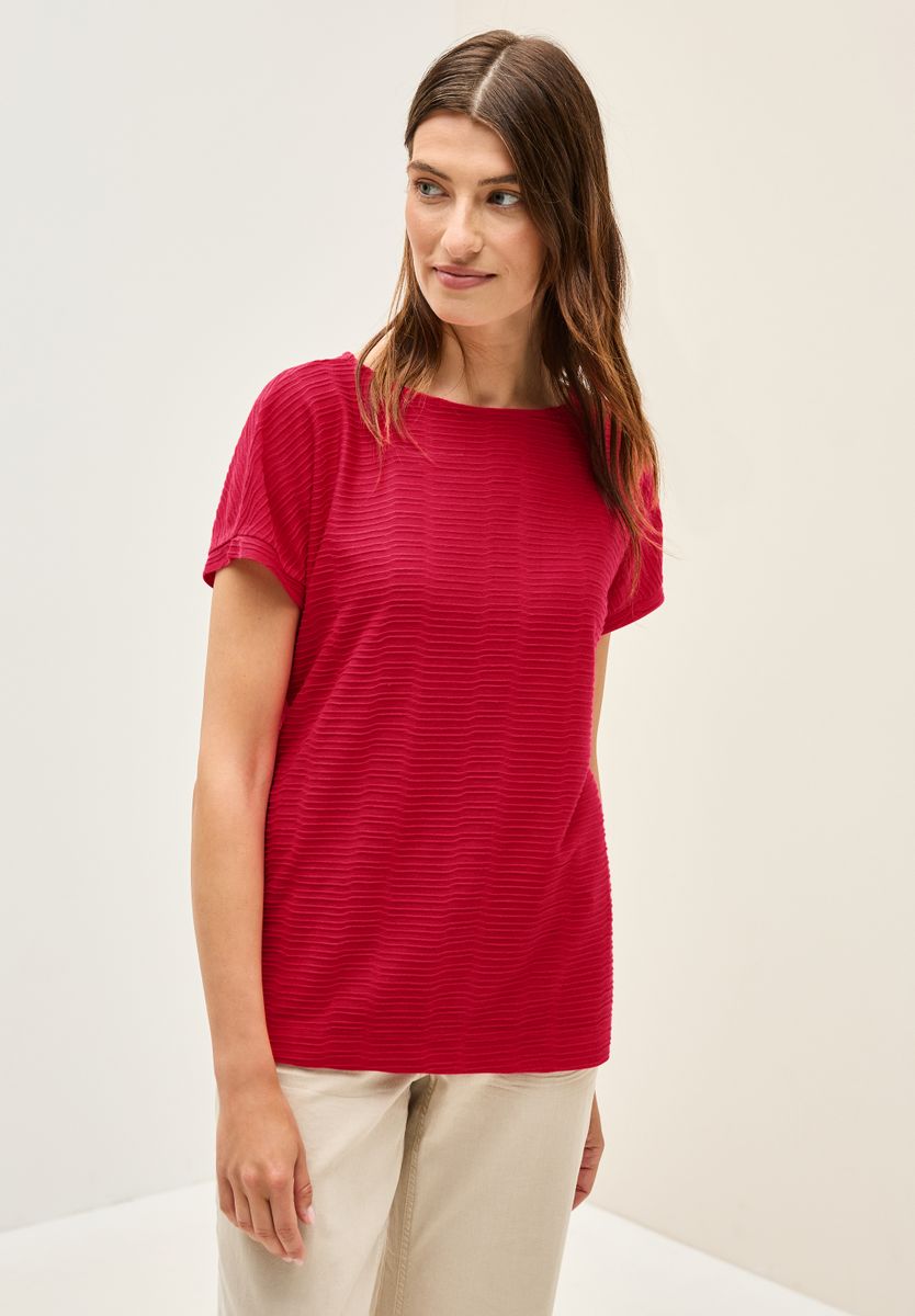 Struktushirt in Unifarbe