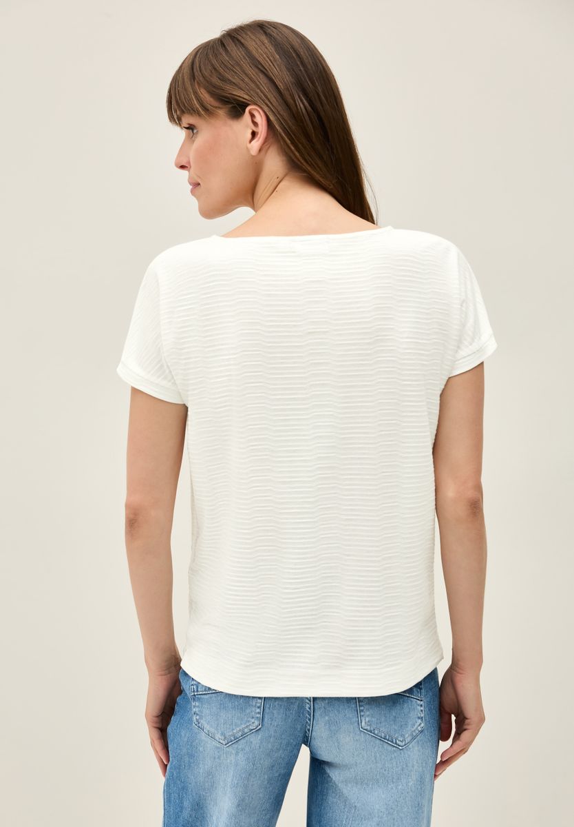 Struktushirt in Unifarbe
