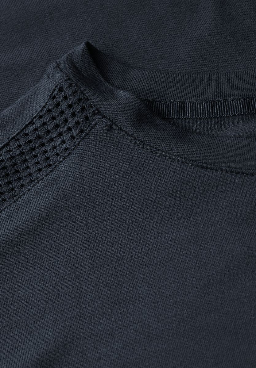 Jersey-Shirt mit Mesh-Detail