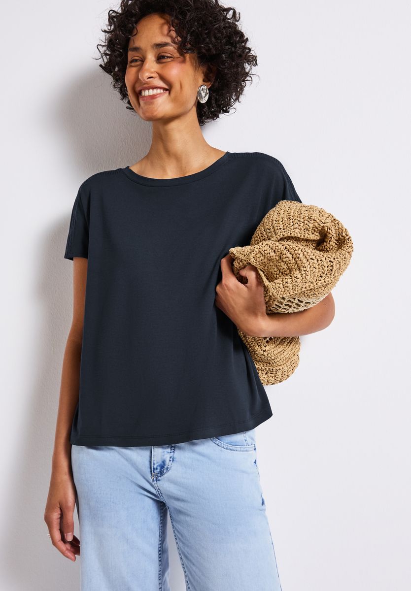 Jersey-Shirt mit Mesh-Detail