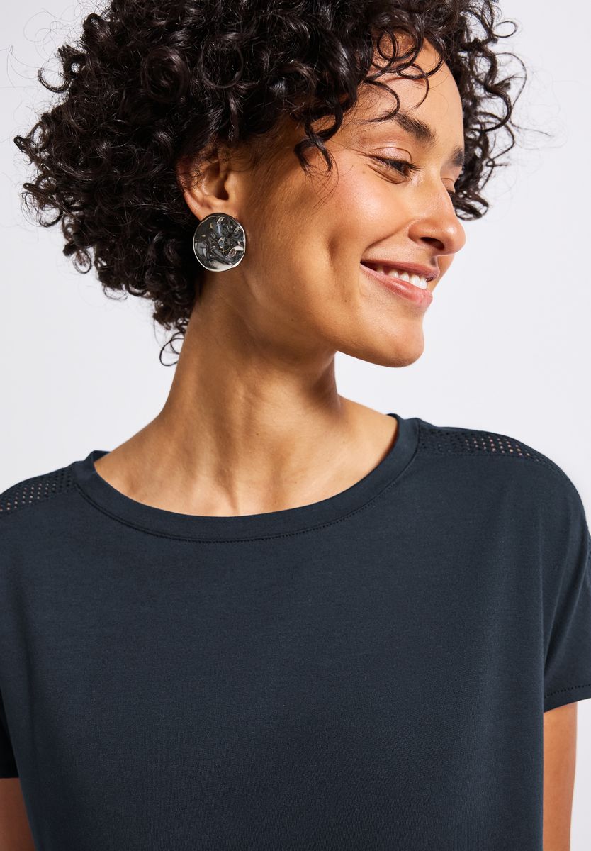 Jersey-Shirt mit Mesh-Detail