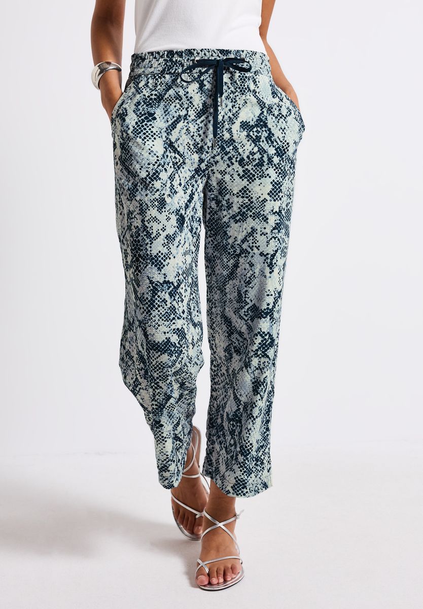 Snake Print Wide Leg Hose