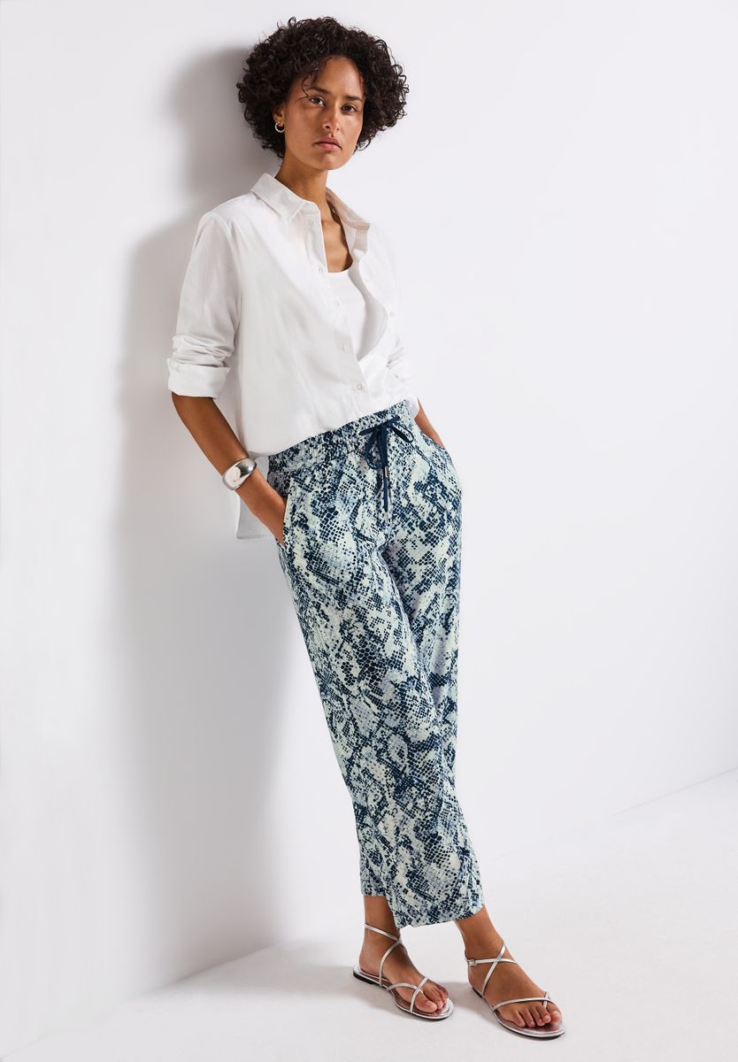 Snake Print Wide Leg Hose