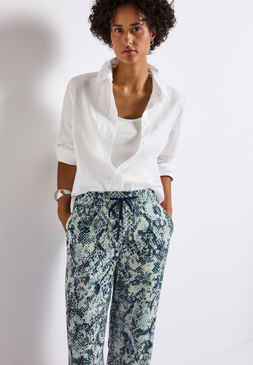 Snake Print Wide Leg Hose