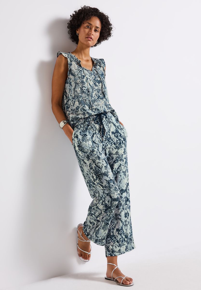 Snake Print Wide Leg Hose