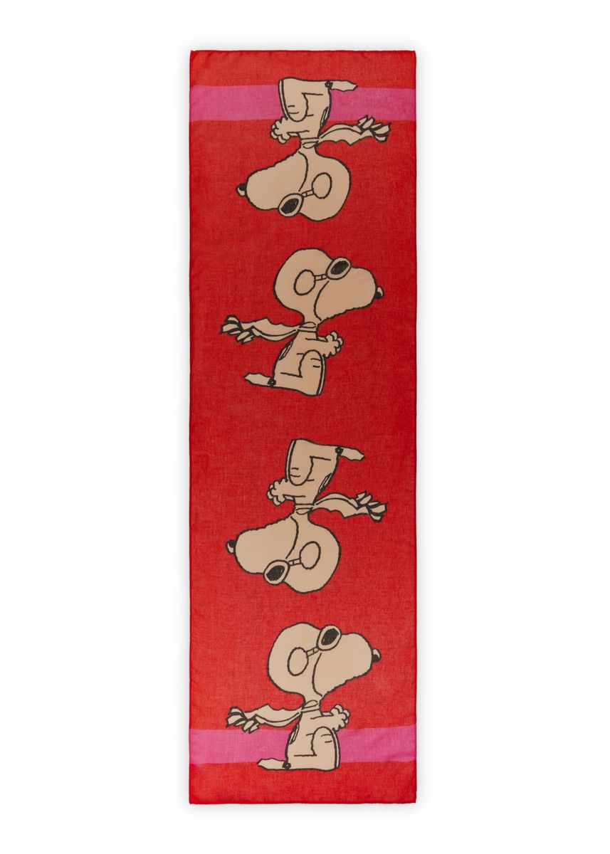 PEANUTS? Schal aus recyceltem Polyester mit fahrendem Snoopy
