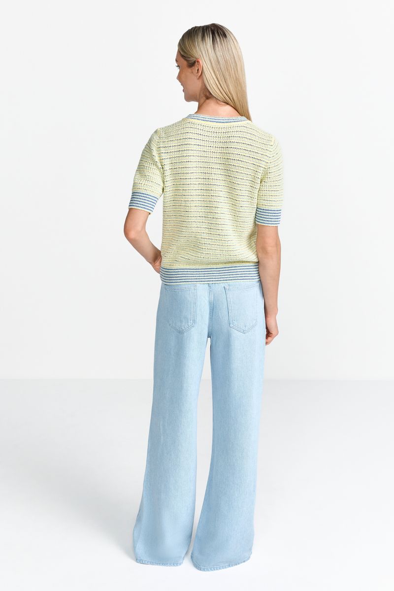 Striped towelling cardigan