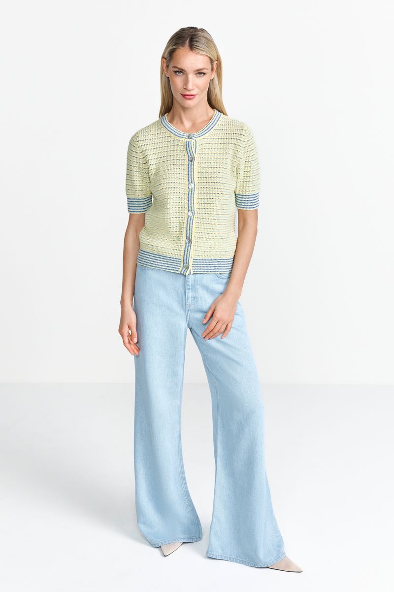 Striped towelling cardigan