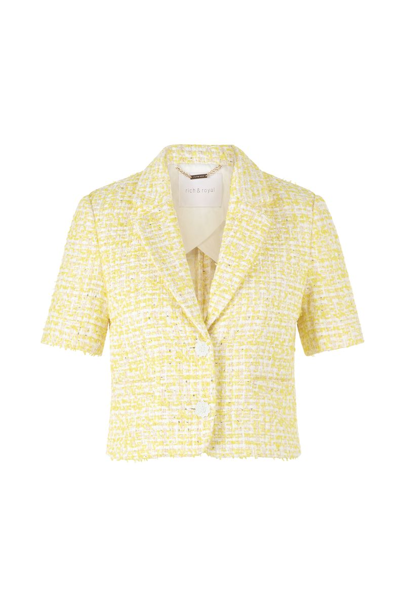 Short leeved boucle blazer