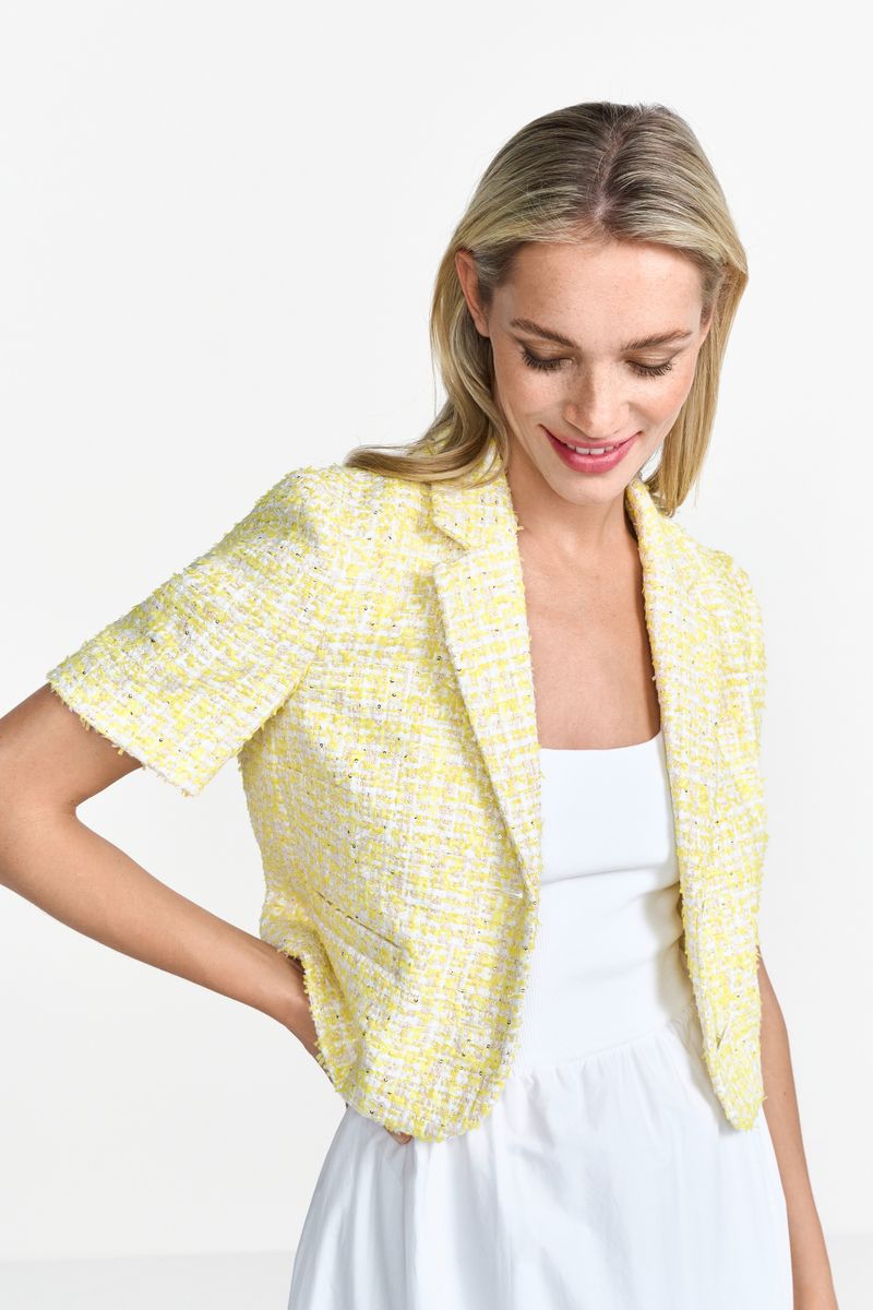 Short leeved boucle blazer