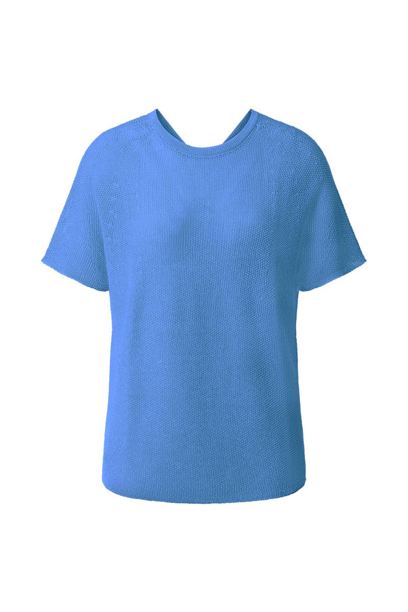 Crew neck shiny yarn