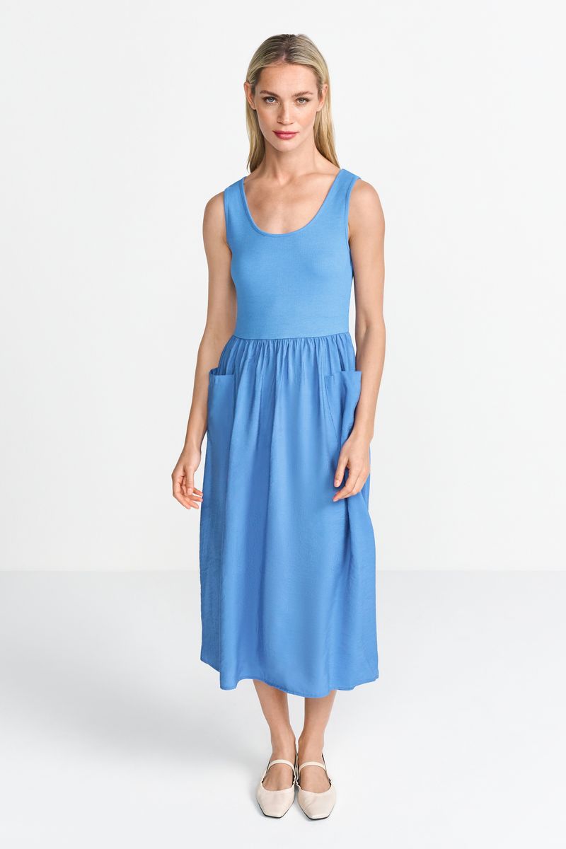 MatMix Dress with Volant Sleeves