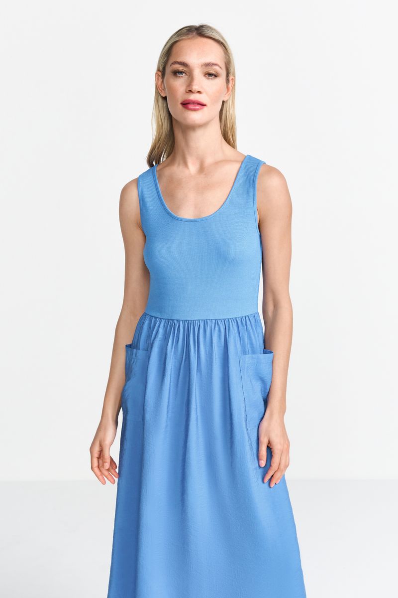 MatMix Dress with Volant Sleeves