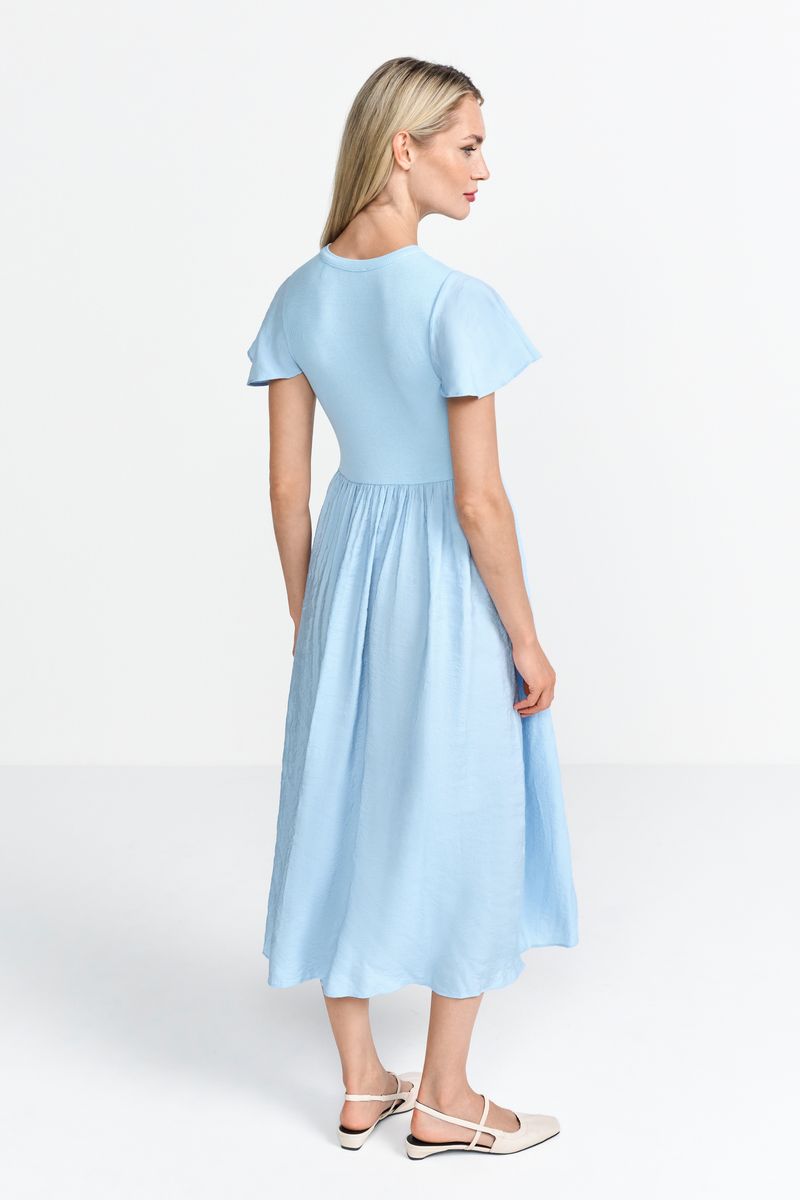 MatMix Dress with Volant Sleeves