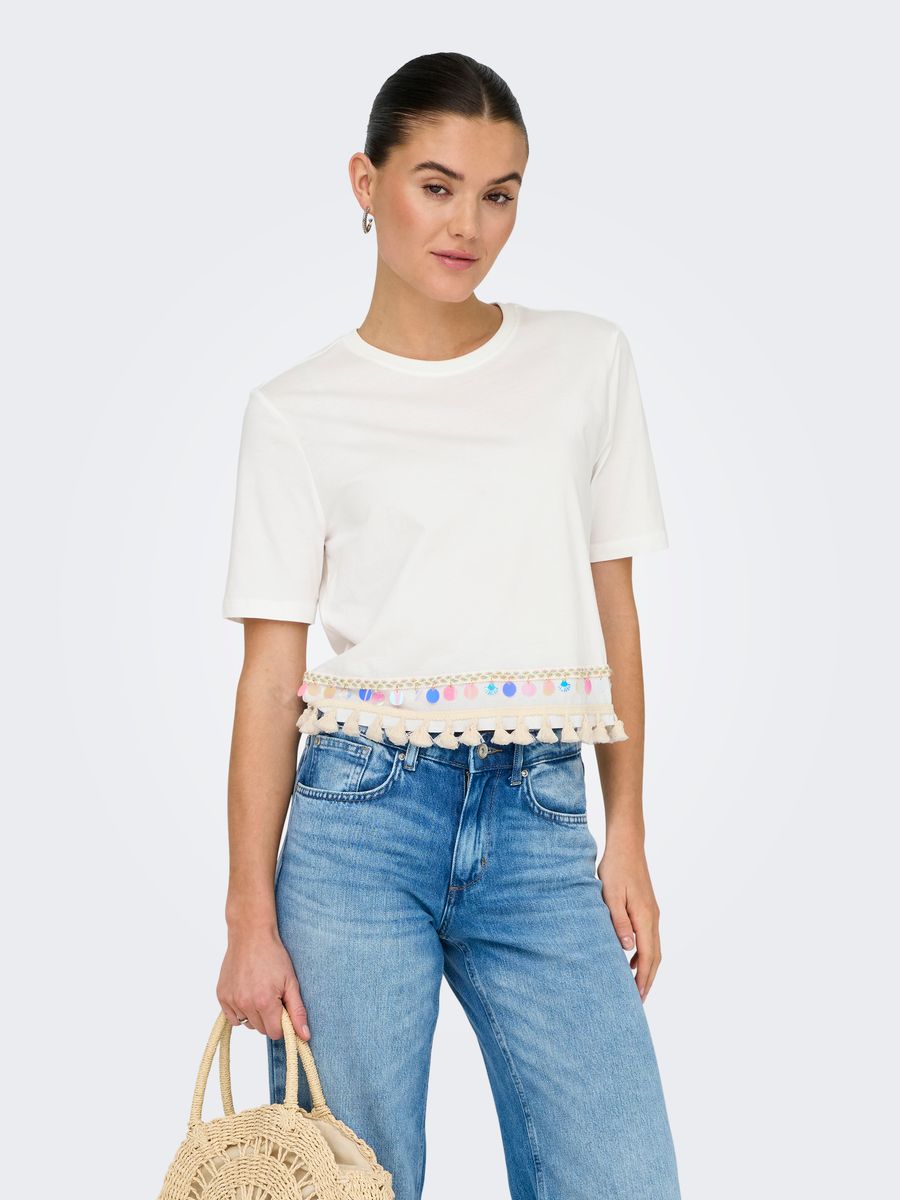 ONLFILIPPA LIFE S/S TASSEL TOP JRS