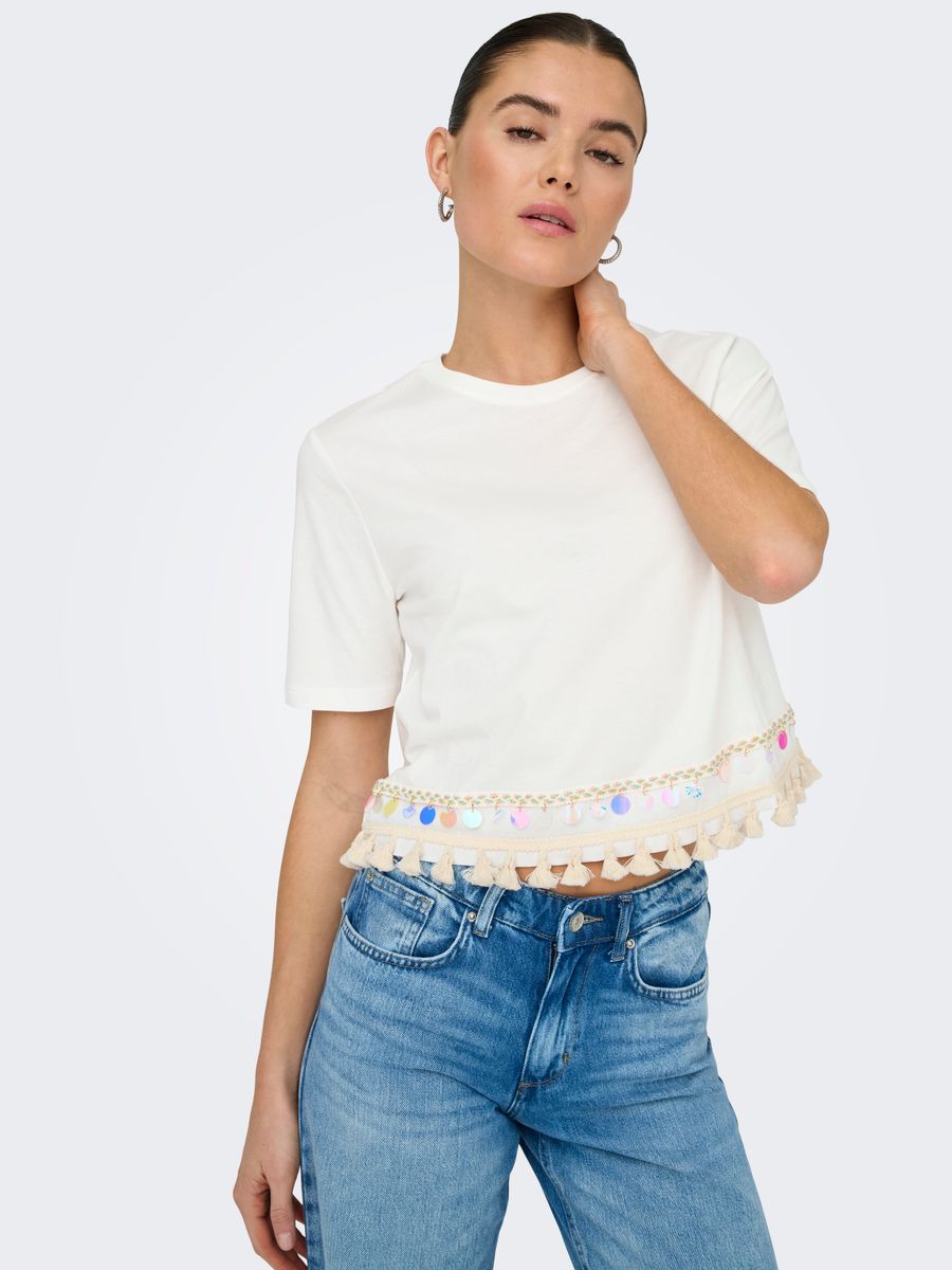 ONLFILIPPA LIFE S/S TASSEL TOP JRS
