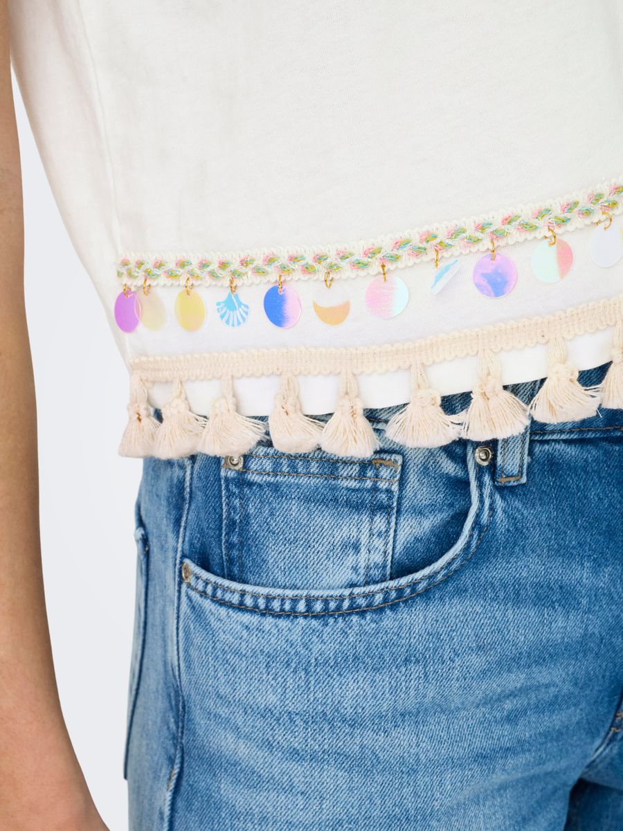 ONLFILIPPA LIFE S/S TASSEL TOP JRS