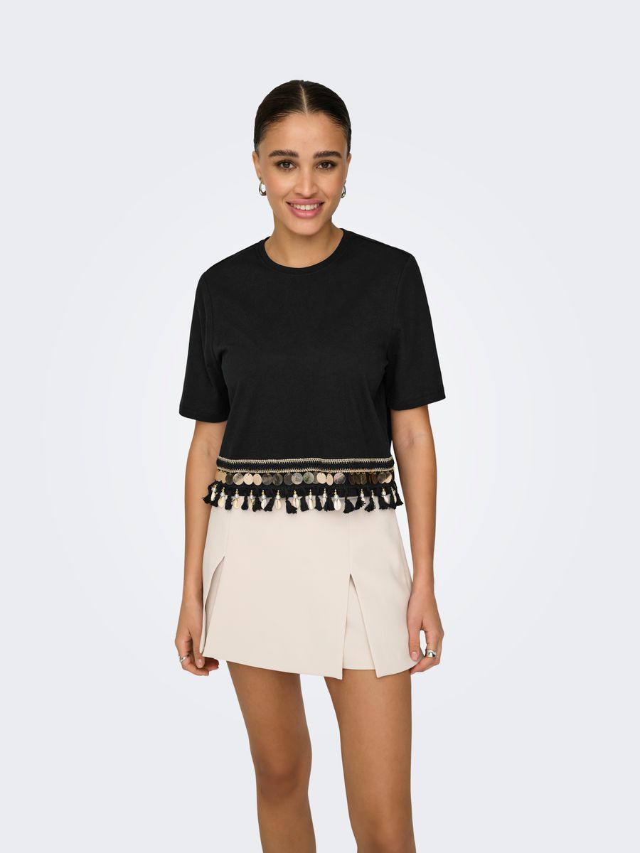 ONLFILIPPA LIFE S/S TASSEL TOP JRS