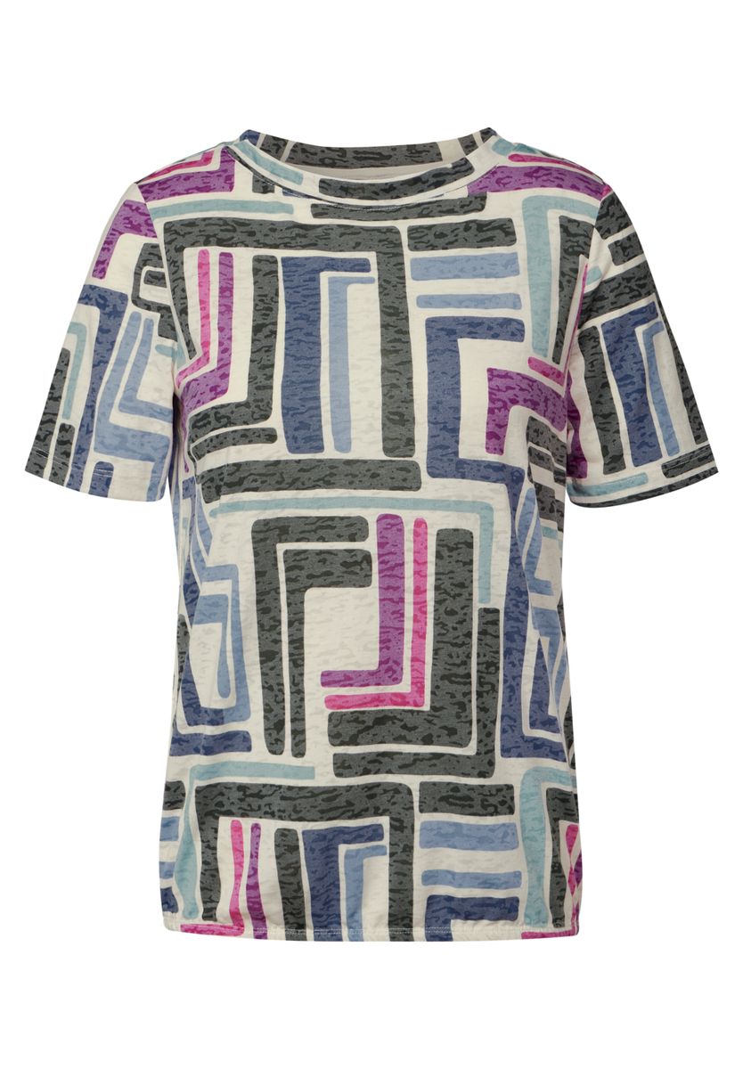 Gemustertes Ausbrenner-Shirt