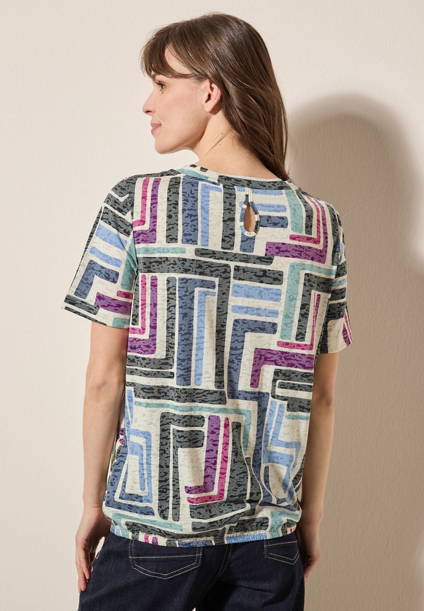 Gemustertes Ausbrenner-Shirt